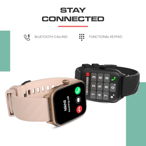 Image of CELLECOR E1 Flex 1.83 inch (46.48mm) HD Display Smart Watch, 500 Nits, 60Hz Refresh Rate, Bluetooth Calling, AI generated Watch Faces, 100+ Sports Modes, Health Suite, Voice Assistance (Golden-Pink)