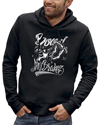 Sweat à capuche Board NO Brakes homme en coton chaud avec imprimé punk