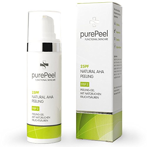 purePeel Naturalny peeling do twarzy/naturalny peeling z kwasem owocowym AHA 25 ml, 30 ml na zmarszczki, zanieczyszczoną skórę, zanieczyszczenia, wągry, pryszcze i krosty