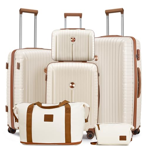 Joyway Luggage Sets 6 Piece PP Hardside Carry on Suitcase