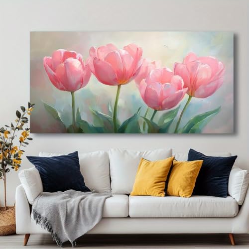 Cuadro de tulipanes para iluminar paredes oscuras y sin vida 6