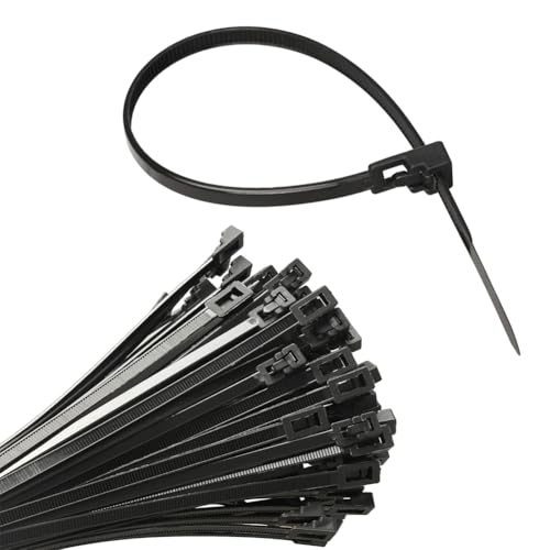 Zip Ties, Heavy Duty Industrial Black Nylon Tie Wraps, Nylon Adjustable Cable Tie Wrap, Cable Tie Straps for Home Office Garden Plant Secure Vine