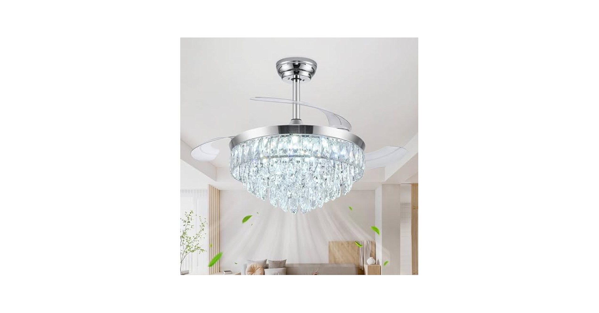 lovelyladylabo フラン Deliyfans 42' Chandelier Ceiling Fan with Lights