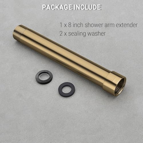 HOMYEP Shower Arm Extender 8 Inch Shower Head Extension, Brushed Gold by HOMYEP - Used condition - Image 6