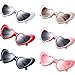 Heart Shaped Sunglasses Vintage Heart Sunglasses Women Retro Eyeglasses for Shopping Traveling Party Accessories (Multicolor A, 6 Pairs)