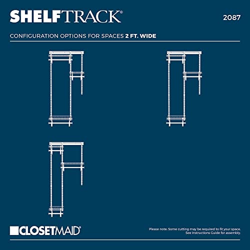 Closetmaid 2087 Shelftrack 2Ft. To 4Ft. Adjustable Closet Organizer Kit, White #TOP3