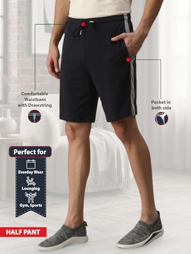Image of Lux Cozi Men's Cotton Regular Fit Solid Shorts with Side Pockets | Shorts for Men | Pack of 1