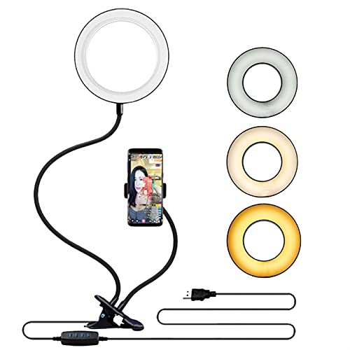 Anillo de luz para selfie SCRUBY de 16 cm con soporte de móvil para escritorio