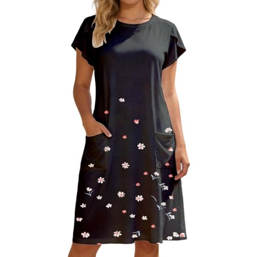 Robe d'été décontractée fluide avec poches et col étagé