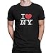 I Love NY New York Short Sleeve Screen Print Heart T-Shirt Black Xl