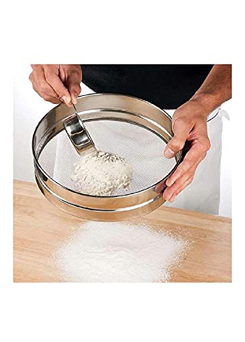 Image of Black Olive Steel Atta Sieves Chalni - Stainless Steel Sieve for Aata, Maida and Other Solid Powder, Easy to Use Sieves for Cake Baking, Bread, Pizza Dough, Cake Cookies and Karwa-Choth Festival
