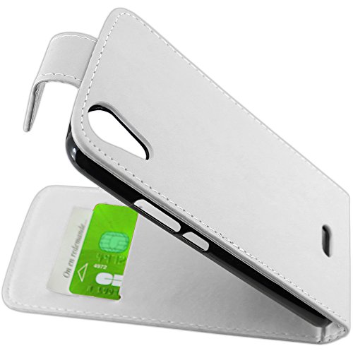 ebestStar - Coque Compatible avec Wiko Rainbow Jam 4G Etui Housse PU Cuir Rabat Flip, Blanc [Appareil: 143.1 x 71.4 x 8.7mm, 5.0'']