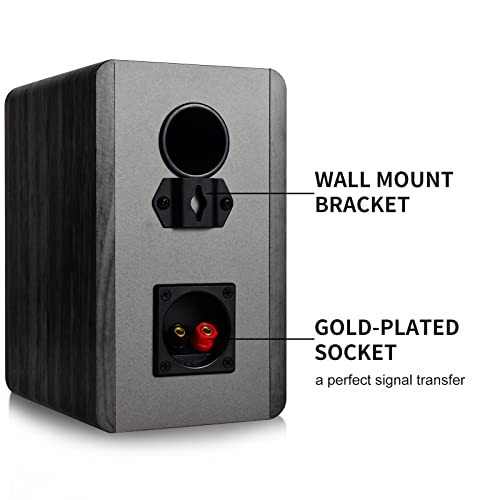 SINGING WOOD T25 Enceintes d’étagère passives à 2 Voies 60 Watts (30 W x 2) avec Support de Montage Mural préinstallé – Finition en Bois de hêtre, Paire – (Noir) - Les Beatles, Paul McCartney, John Lennon, RIngo Starr, George Harrison SINGING WOOD T25 Enceintes d'étagère passives à 2 Voies 60 Watts (30 W x 2) avec Support de Montage Mural préinstallé - Finition en Bois de hêtre, Paire - (Noir) – Image 7