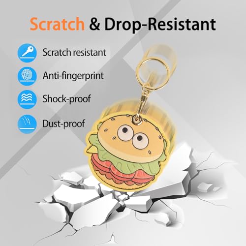 Image of Leather Keychain Case Holder Compatible with Apple AirTag, GPS Airtag Keychain Finder Tracker with Key Ring, Anti-Scratch Protective Air Tag Cover | Leather