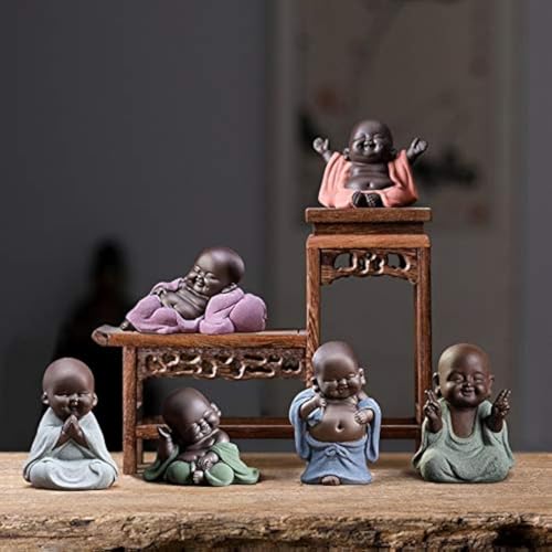 Colección de 6 Figuras de Buda Sonriente Coloridas