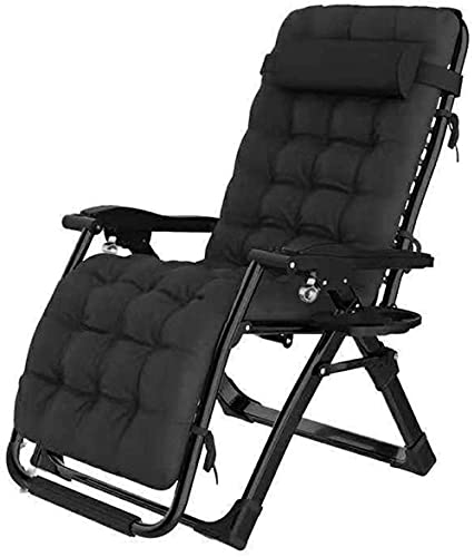 Tumbona reclinable plegable con cojín acolchado y portavasos para jardín 2