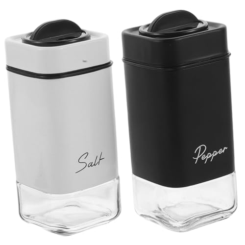 BRIGHTFUFU 2pcs Glass Spice Jars Set Rotating Seasoning Organizer 360° Shaker for Kitchen Pepper Cumin Storage Travel-sized