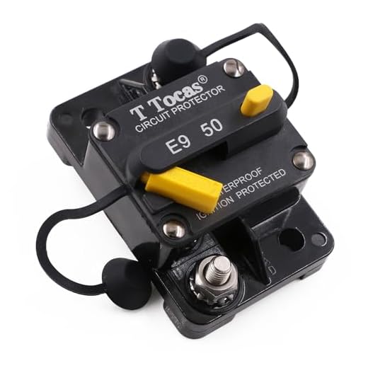 T Tocas 50 A Circuit Breaker amp breakers with Switch Manual Reset for Boat Marine RV Yacht Battery Trailer Bus Truck, 12V - 72V DC, Waterproof (50A)