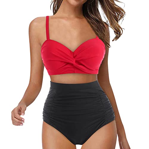 Maillot de bain tankini femme XXL dissimulant le ventre noir