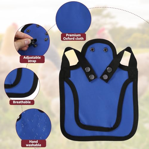 TNTGMG Hühner Sattel,3 Stück Premium Hühner Sättel mit Verstellbarem Gurt, 25×19 cm, Oxford-Stoff Outdoor Henne Sattel Pullover Kleidung, Vögel Federschutz Ausrüstung für Rücken und Seiten