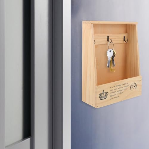 Caja de llaves de madera de pared para solucionar el desorden de casa 8