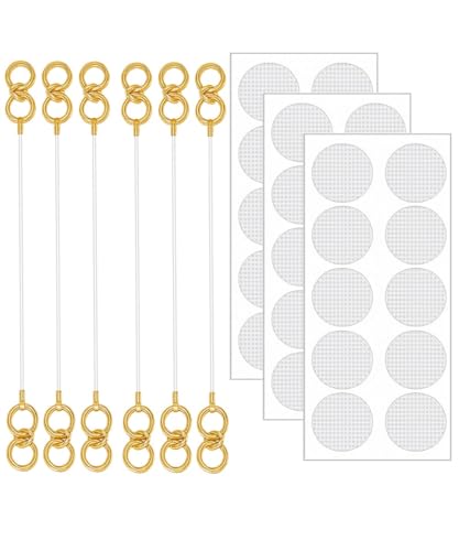 Image of Invisible Ear Lobe Support Patches for Heavy Earrings, 30 Pack, Invisible Transparent Stretchable Adjustable Lightweight Elastic Earrings Support Ear Chains, 3 Pair