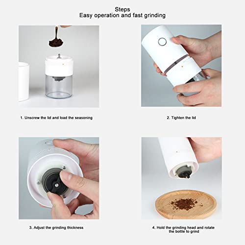Moulin à grains de café électrique rechargeable USB petit format compact pour herbe et épice