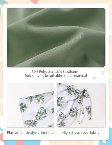 oklady Girls Swimsuit 3 Pcs Bathing Suits Cute Cutout Bikini Sets with Tropical Floral Cover Up Skirt 7-16 Years4