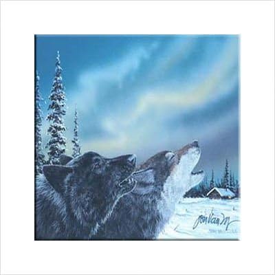 Tuftop McGowan Van Zyle Wolf Duet Trivet, Multicolor