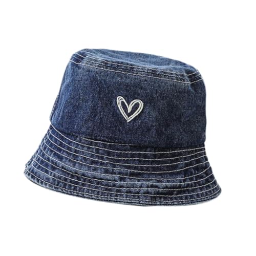Kids Sun Hat Wide Brim Fisherman Cap for Trips Sightseeing Spring Summer Outdoor, Dark Blue