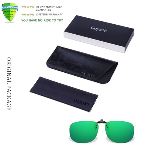 Image of Polarized Clip On Sunglasses Over Prescription Glasses Men Women Rimless Flip Up