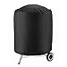 Funda para Barbacoa,Cubierta Resistente al Agua para Barbacoa,Cubierta Redonda para Barbacoa,Funda Barbacoa en Tela Oxford,para Cubierta de Barbacoa de Jardín al Aire Libre(77X58CM,Negro)