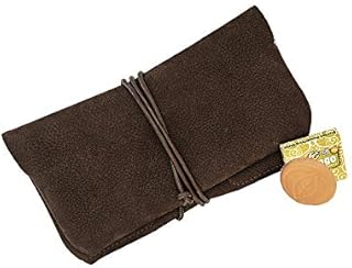 COMARI Tobacco Pouch Suede Leather | Separate Papers & Filter Compartment | Free Gizeh Papers & Greengo Toboacco Humidifier (Dark Brown)