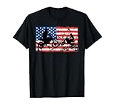 Dad and Son Motocross Usa Flag Motorcycle Biker Father Son T-Shirt