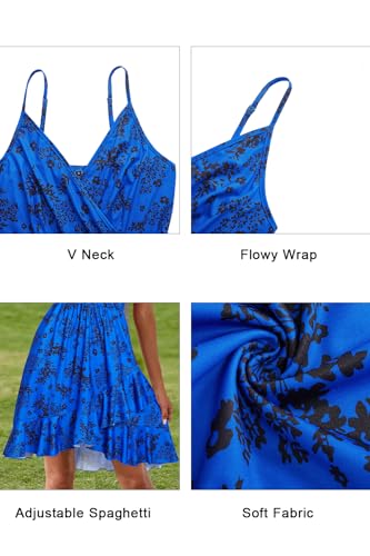 Image of Newshows Women's Lightweight Summer Wrap Dress 2026 V Neck Spaghetti Strap Midi Beach Vacation Sundress
