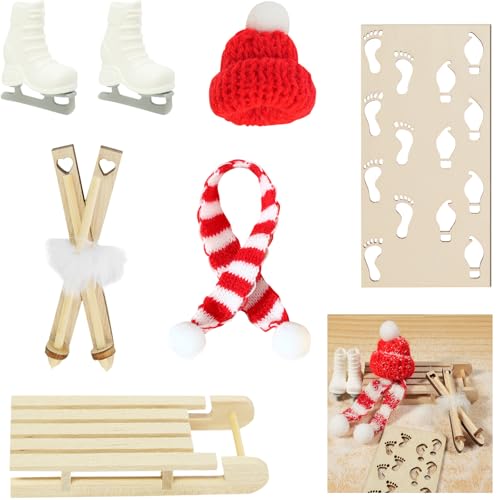 YUNSTK Wichtel Schlitten Set, Deko Schlitten Weihnachten,...