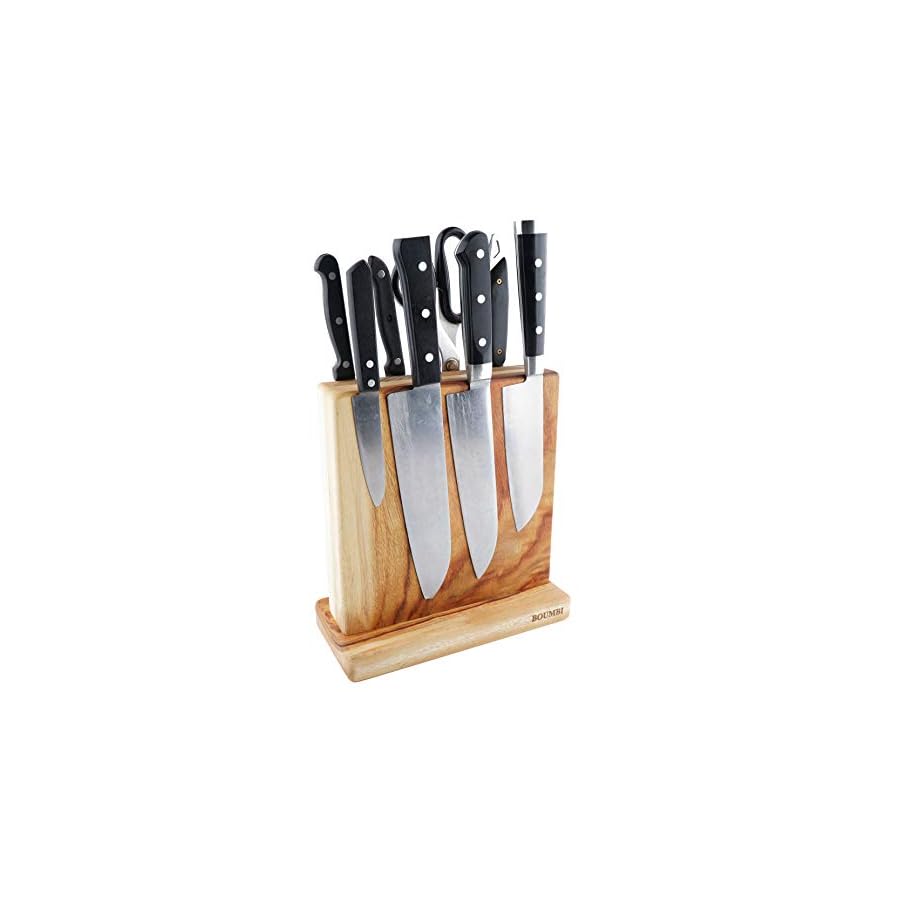 BOUMBI-Beautiful-Grain-Wood-Magnetic-Knife-Block-with-Strong-Magnets-Double-Side-Cutlery-Display-Stand-and-Storage-Rack-Camphor-Laurel BOUMBI Beautiful Grain Wood Magnetic Knife Block with Strong Magnets, Double Side Cutlery Display Stand and Storage Rack (Camphor Laurel)