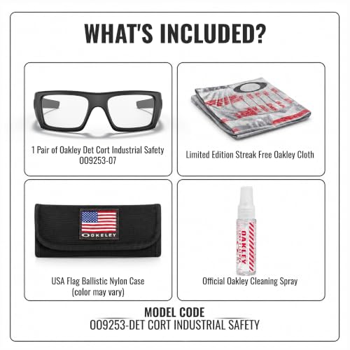 Image of Oakley DET CORD INDUSTRIAL - SAFETY GLASS OO9253 Sunglasses w /Official Kit | Non-Polarized, Men's Sunglasses