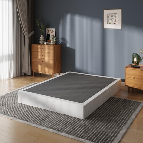 ZASHONT 9 Inch Box Spring for Full Bed Bases - Heavy Duty Metal Mattress Foundation with Fabric Cover High Profile Full Box Spring Only 3000 lbs Noise Free Easy Assembly