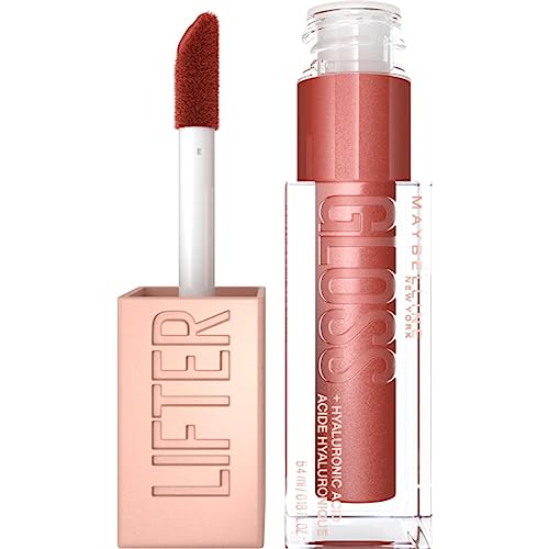 Maybelline Lifter Gloss, Hydrating Lip Gloss with Hyaluronic Acid, High Shine for Plumper Looking Lips, Rust, Warm Neutral, 0.18 Ounce