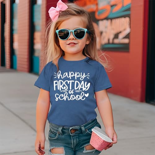 Girls Boys Happy First Day of School Shirts Kid Back to School T-Shirt Kindergarten 1st 2nd Grade Outfits Tees Tops2