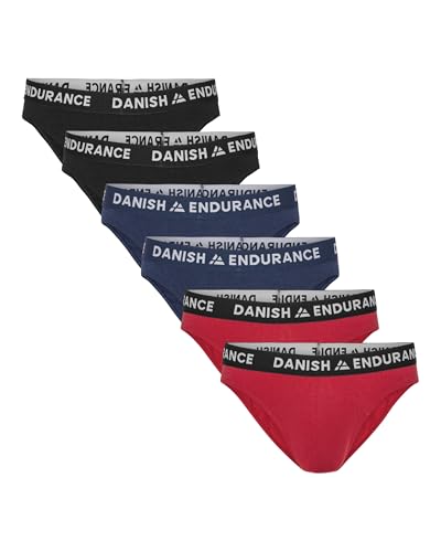 DANISH ENDURANCE Men's Viscose from Bamboo Briefs (6-Pack) – Ultra-Soft Viscose Underwear, Breathable & Tag-Free Comfort