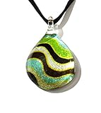 Hecho a mano colgante de cristal ola verde cristal soplado collar joyería nº 1 – Modelo Y2015