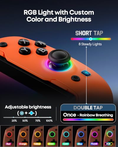 Image of OIVO VGA DESIGN Switch Controller Handheld for 1 /2 /OLED, Ergonomic Grip Stretch Joypad for SW Console, Wireless Controller with TMR Joysticks, RGB Lighting, Turbo, 4 Macros & Card Slot