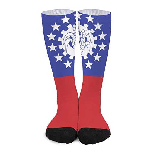 NLWQEKV Chaussettes drapeau du Myanmar-Birmanie chaussettes longues chaussettes colorées 3D hommes femmes chaussettes décontractées extensibles douces