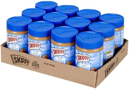 SKIPPY Chunky Peanut Butter Spread No Sugar Added, 16oz x12