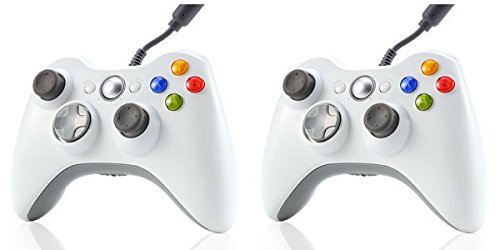 2 x Kabalo White Wired Controller for Xbox 360 Console & Windows PC - suitable for Xbox 360 and Windows 2000/ME/XP/Vista/7/8