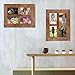 LOSOUR 4x6 picture frames collage, Window Pane 4 Opening 4x6 picture frame with Decorative Metal Corners for Table Top Display and Wall mounting Photo Frame (Brown, 16.2x12.2 inch)