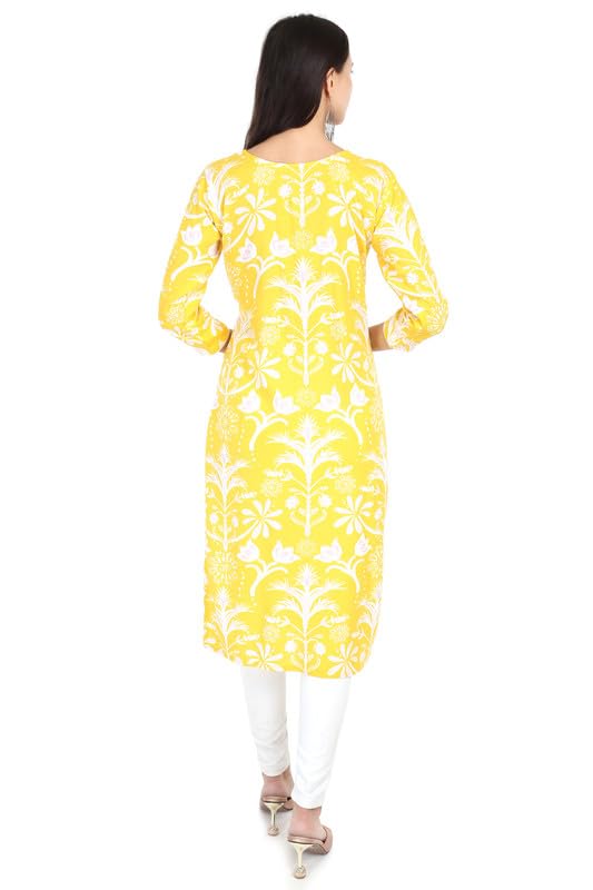 Image of Women's Rayon Kurta - Ethnic Wear Straight Kurti for Daily, Office & Festive Use