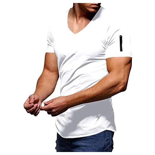 T Shirt Musculation Homme Respirant Manches Courtes Hauts Chemises Fitness Tunique Basique Col Rond Sport Pas Cher Tee-Shirt Coton Tee Shirts Couleurs Unie T-Shirts Muscle Casual Décontractée Top